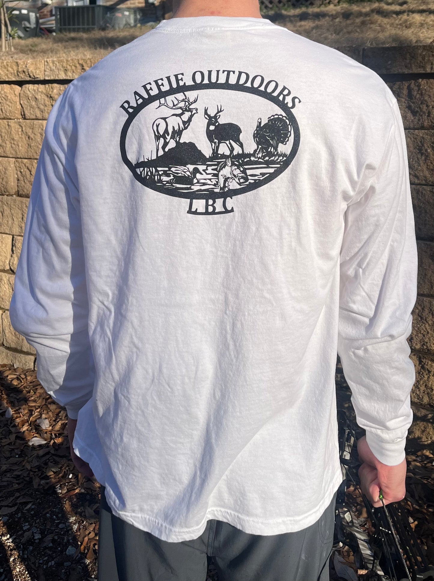 Raffie Outdoors White Long Sleeve Pocket T-Shirt